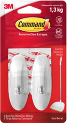 Gancho Adesivo médio unitário branco Design Utilidade 3M Command™