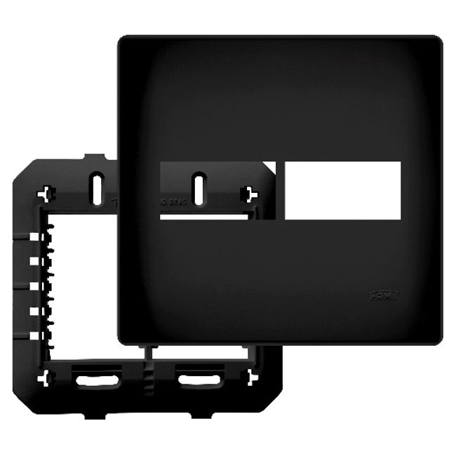 Placa-4x4-2-modulos--horizontais-com-suporte-preta-2373084