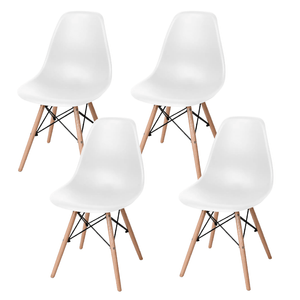 Conjunto 4 Cadeiras Eames c/ Pés em Madeira Branco Coisas