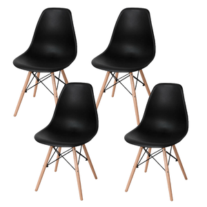 Conjunto 4 Cadeiras Eames c/ Pés em Madeira Preta Coisas