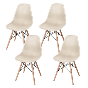 Conjunto 4 Cadeiras Eames com Pés em Madeira Fendi Coisas