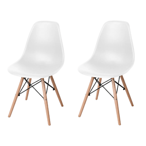 Conjunto 2 Cadeiras Eames c/ Pés em Madeira Branco Coisas