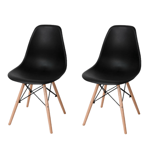 Conjunto 2 Cadeiras Eames c/ Pés em Madeira Preta Coisas