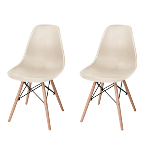Conjunto 2 Cadeiras Eames c/ Pés em Madeira Fendi Coisas