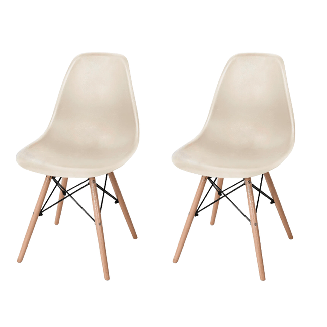 Conjunto 2 Cadeiras Eames c/ Pés em Madeira Fendi Coisas