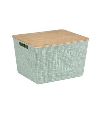 Caixa-organizadora-com-tampa-de-bambu-18l-verde-salvia-Oikos-2374056