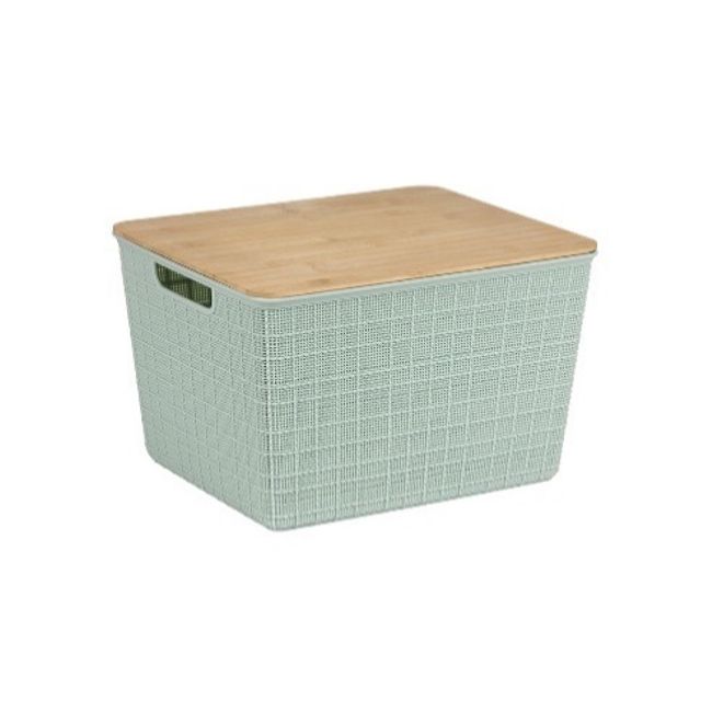 Caixa-organizadora-com-tampa-de-bambu-18l-verde-salvia-Oikos-2374056