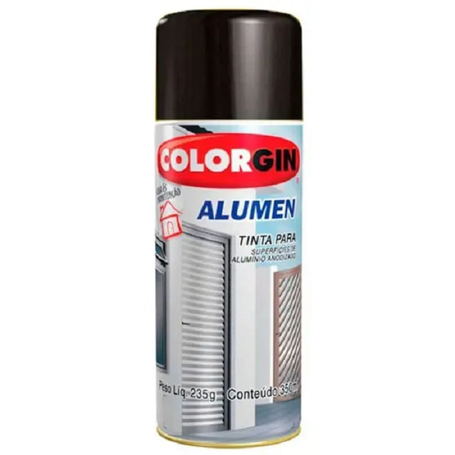 Tinta spray alumen preto fosco 235g 773 colorgin