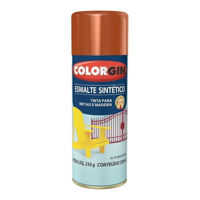 Tinta spray esmalte sintetico marrom brilhante 235g 731 colorgin