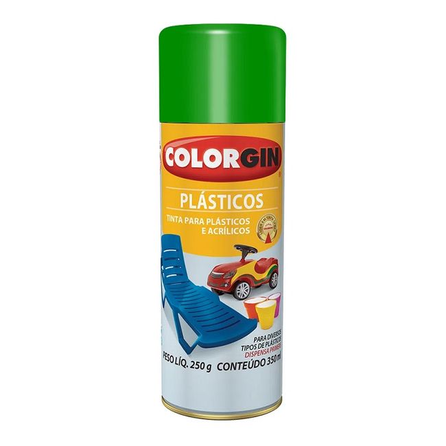 Tinta spray plastico verde natureza 235g 1508 colorgin