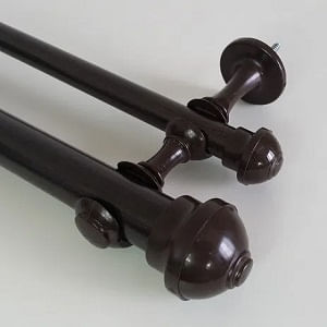 Kit Varão p/ Cortina Duplo 3m Ø19 28mm Tabaco Perfitec