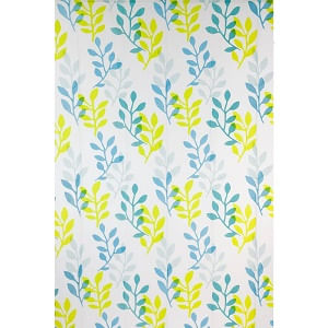 Cortina para box de vinil biodegradável 180x160cm Folhas azul Komlog