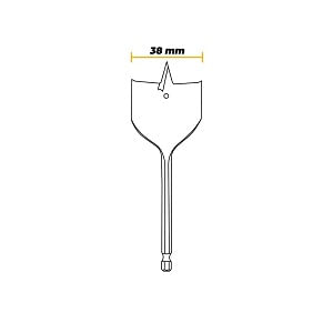 Broca chata para madeira 38x150mm com haste sextavada Matrix