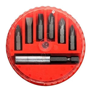 Jogo De Bits E Adaptador Magnetico Para Bits, Aco 45X, 7 Pcs
