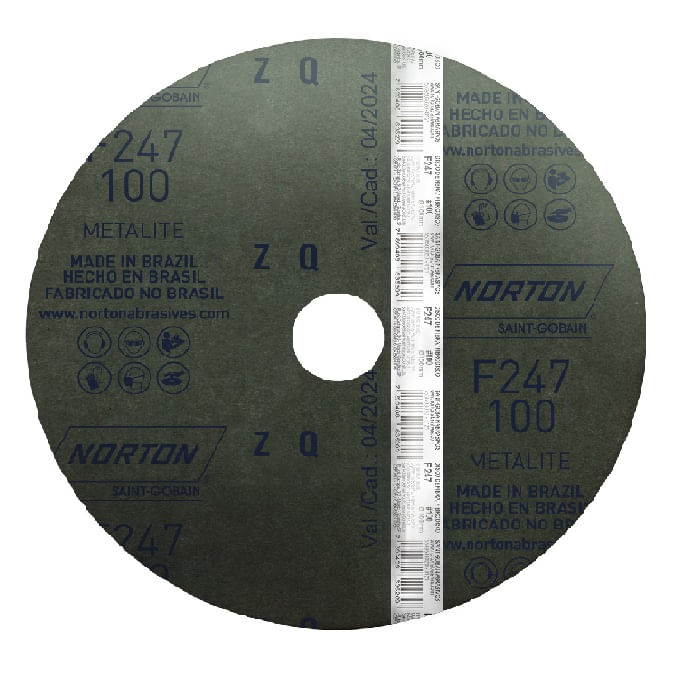 Disco Lixa Grana 100 180 x 22,23 Mm Para Metal Norton