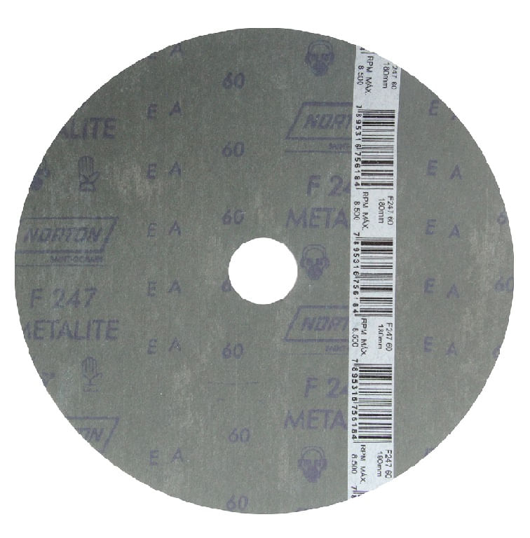 Disco Lixa Grana 60 180 x 22,23Mm Para Metal Norton