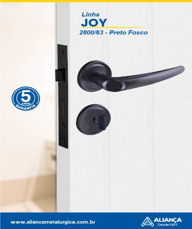Telhanorte | Fechadura Joy Wc 2800 63 Preto Fosco 83632 Aliança