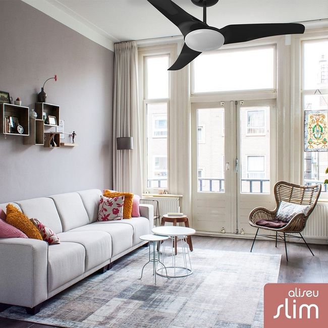 Ventilador de Teto 220V 106cm com LED Integrado e Controle Remoto PT Slim Aliseu