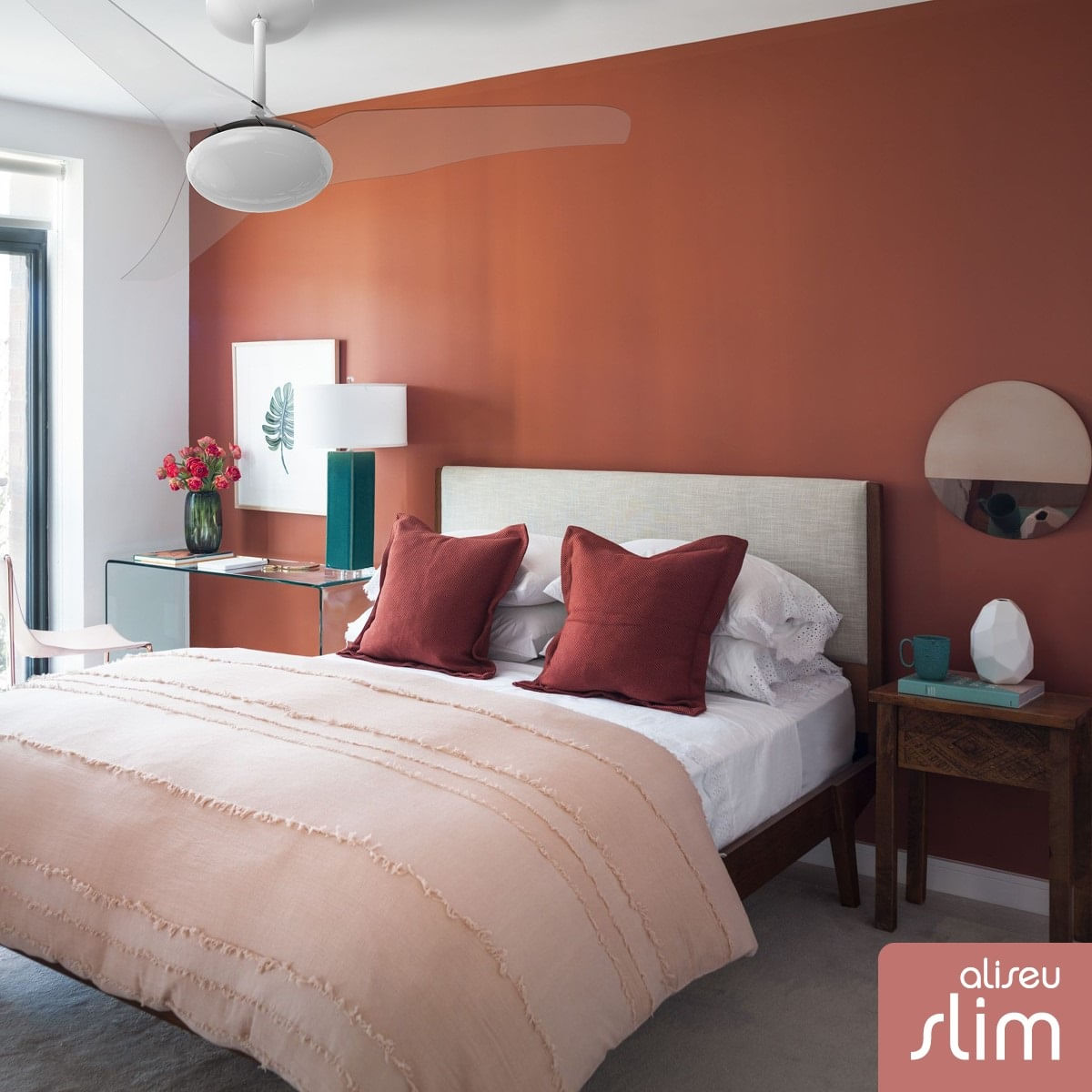 Ventilador de Teto Slim c/ LED Integrado 220V Cristal Aliseu