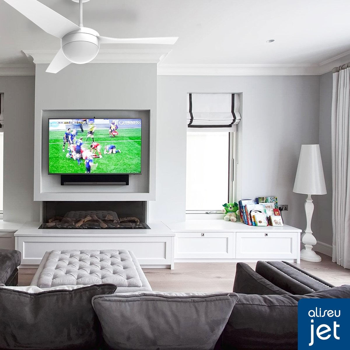 Ventilador de teto com 3 pás 220V Jet com luminária Aliseu