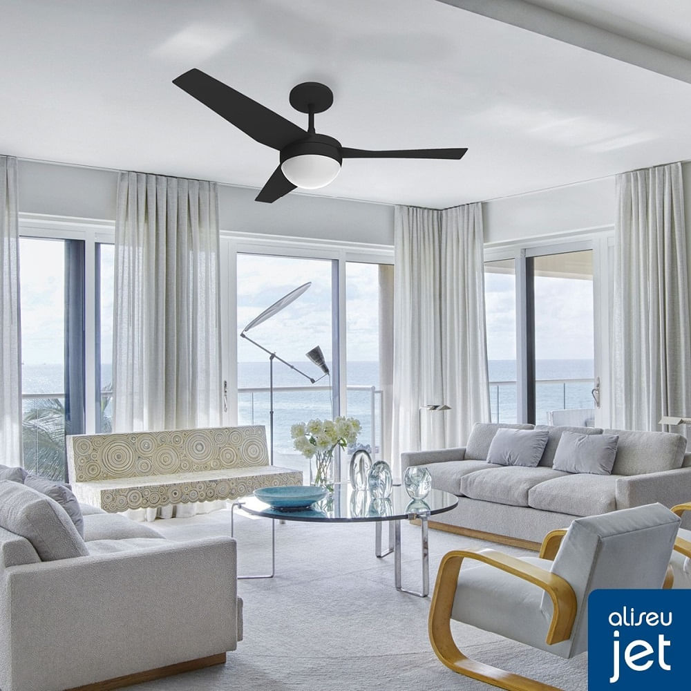 Ventilador de Teto Aliseu Jet  3 pás 220V 140W Black Piano