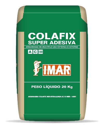 Argamassa Colafix Super Adesiva Aciii Imar Cinza 20Kg Emb  Plastica