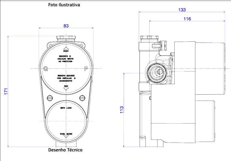 Base monocomando 4 vias Deca