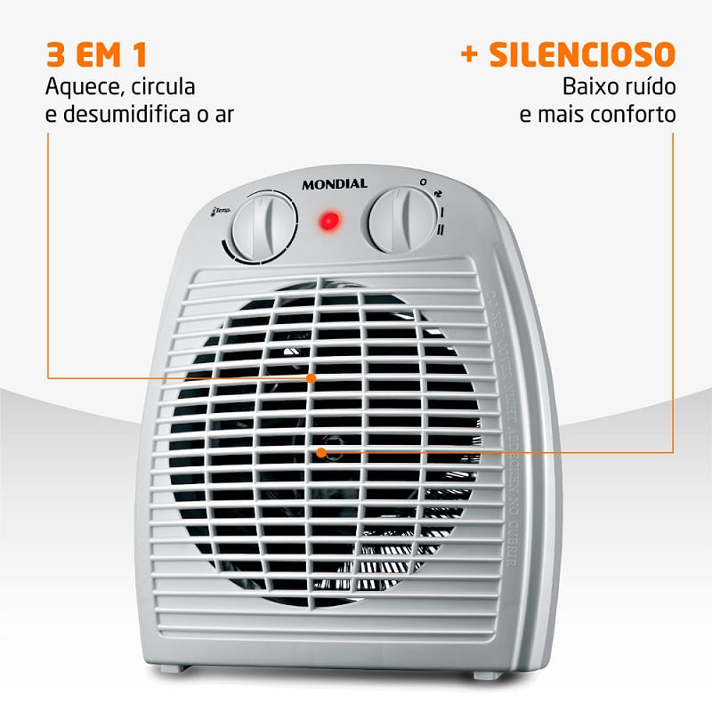 Aquecedor de ar elétrico A-08 127V 1500W branco Mondial