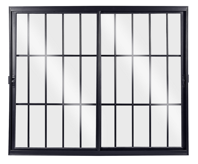Janela Correr 2 Folhas Móveis Com Grade Vlis 120x150 Preto Fortsul Esquadrisul
