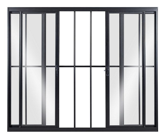 Janela Correr 4 Folhas Com Grade Vlis 120x150 Preto Fortsul Esquadrisul