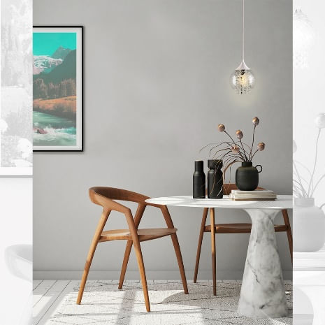 Pendente Taschibra Elisabeth Transparente C/ Cristal 1Xe27 Branco