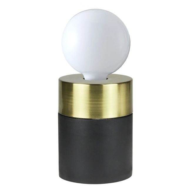 Abajur Concreto/Metal Preto e Dourado Quality