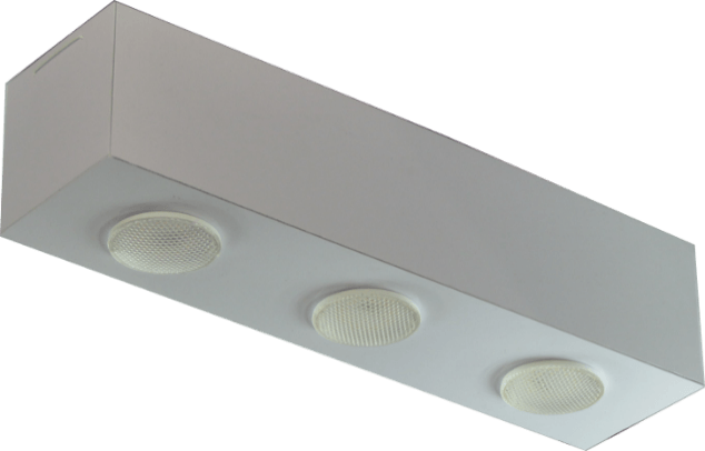 Plafon Granada 03 Retangular Branco 44X11 Para 03 Lampadas E27 Tualux
