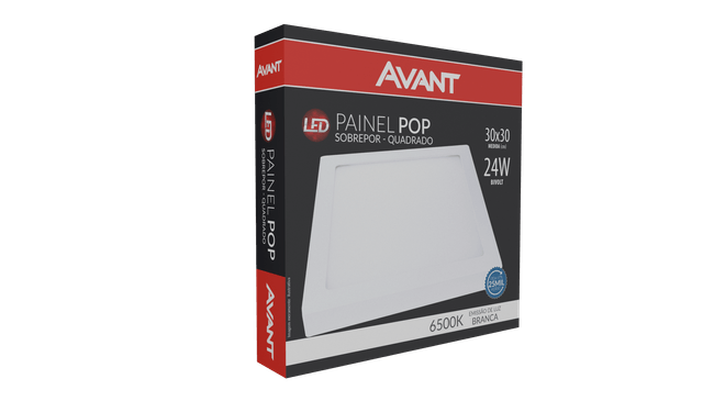 Led Painel De Sobrepor Quadrado 30X30CM 24W 6500k Branco Pop Nh1680 Avant
