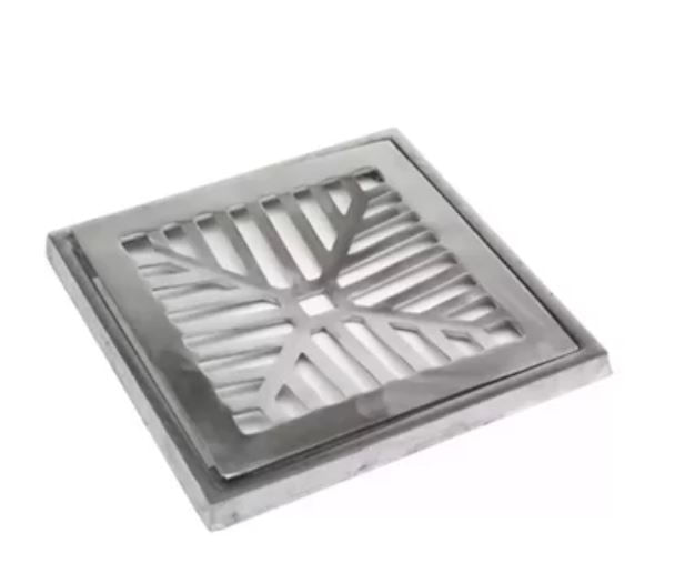 Conjunto Leve Em Alumínio Formado Por Grelha Concava E Porta Grelha Na Medida De 30x30cm Acabamento Polido-Costa Navarro