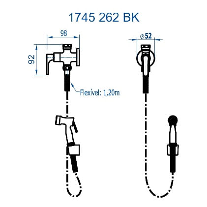 Ducha higienica deriv cx acoplada 1745 bk262