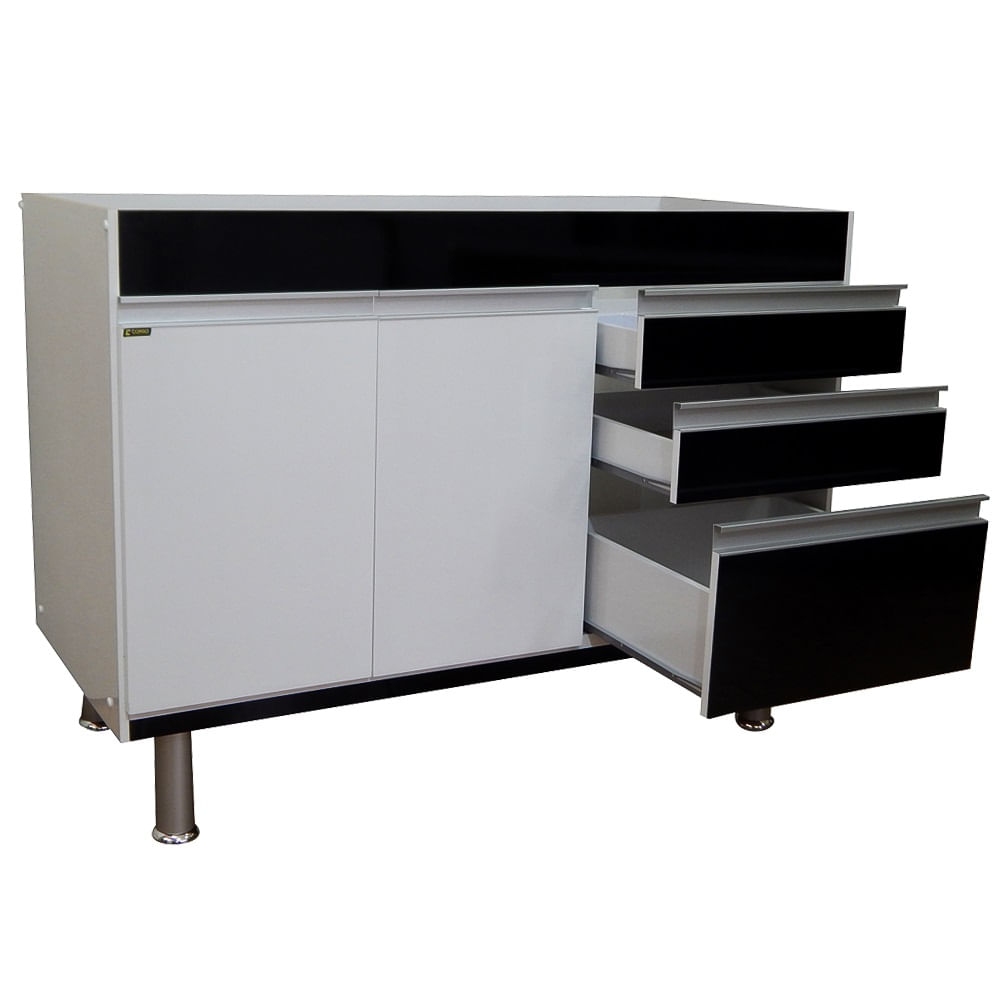 Gabinete Ferrara 86,5X53X115 Preto Corso