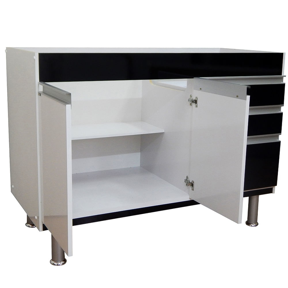 Telhanorte | Gabinete Ferrara 86,5X53X115 Preto Corso - Telhanorte