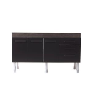 Gabinete De Cozinha Rio 144Cm Castanho Com Preto Fosco Corso