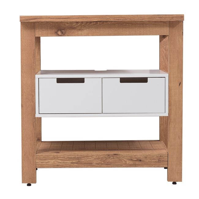 Toucador Floripa Madeira 80,5X0,50X0,86 Amendoa Branco Corso