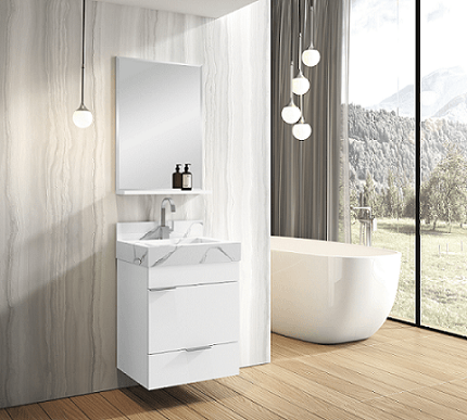 Gabinete para Banheiro Suspenso Com Gaveta Club Kit 40Cm Branco Bumi