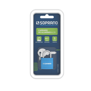 Cadeado Aluminio Azul AL20 Blister Soprano