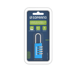 Cadeado Aluminio Segredo Azul AL20 Soprano