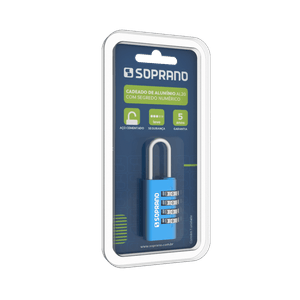 Cadeado Aluminio Segredo Azul AL20 Soprano