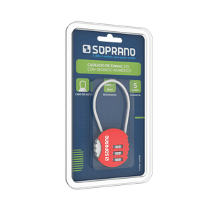 Cadeado Zamac Segredo Vermelho Z35 Soprano