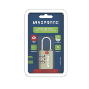 Cadeado Zamac TSA Segredo Acetinado Soprano