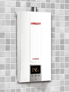 Aquecedor a Gás Branco LZ  2000DE 20 Litros GN  Display Digital Lorenzetti