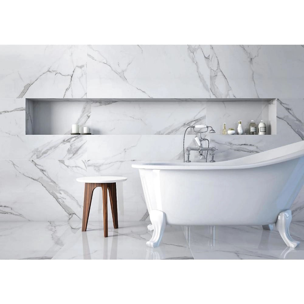 Porcelanato Place acetinado retificado 120x120cm (caixa c/ 1,44m²) branco Eliane