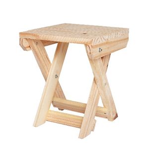Banco Quadrado Dobravel Pinus Cru  30X30X40