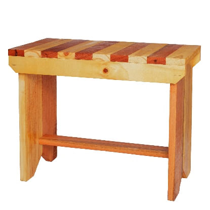 Banco Bandeirinha Grande  Em Madeira Mista Com Stein  30 X 50 X 40 Cm